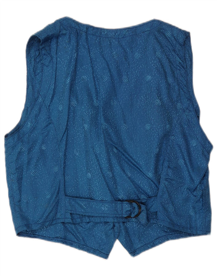 gilet femme vintage UK 12 Moyen Bleu Géométrique Classique