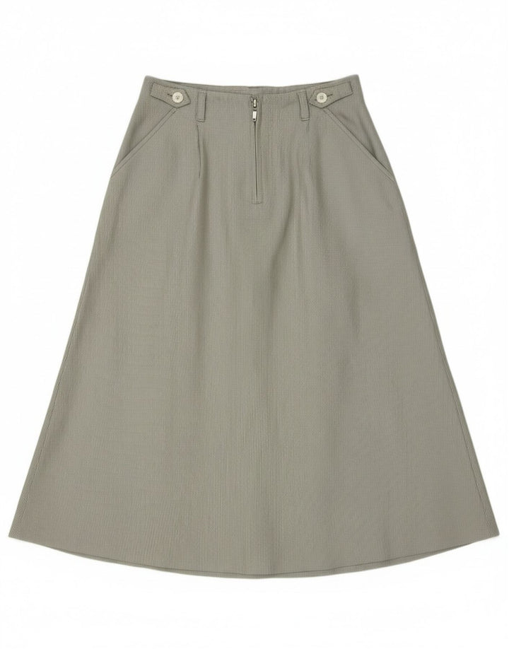 jupe évasée femme vintage IT 46 Grand W30 Polyester rayé vert