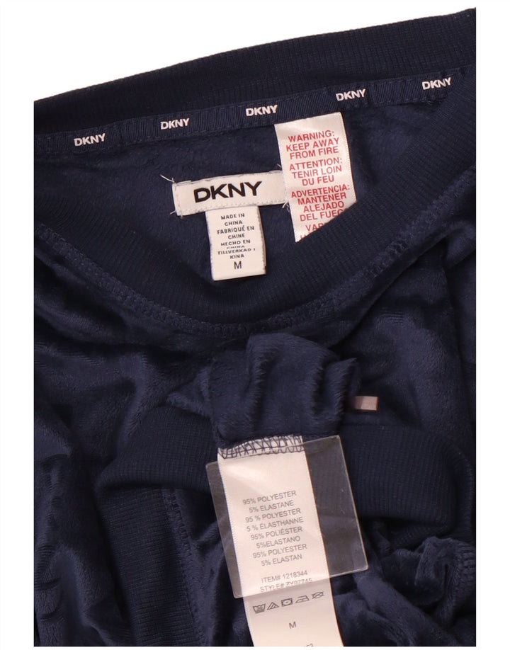 DKNY Pull polaire graphique pour femme UK 14 Bleu marine moyen Polyester