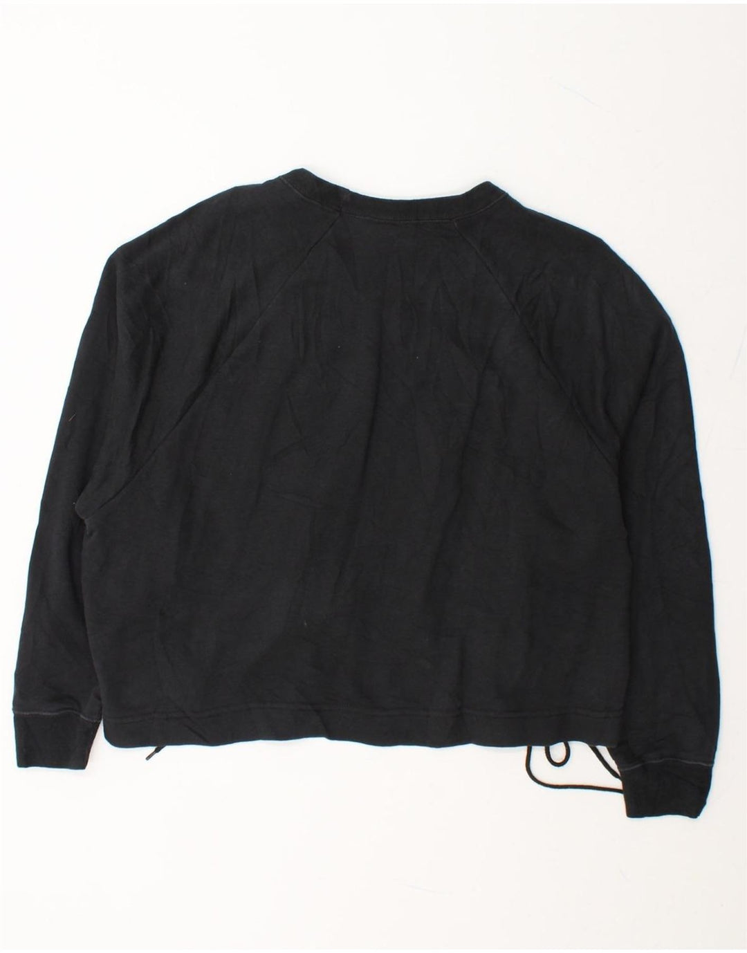 NIKE Womens Crop Oversized Sweatshirt Jumper UK 14 Medium Black Cotton Vintage Nike and Second-Hand Nike from Messina Hembry 