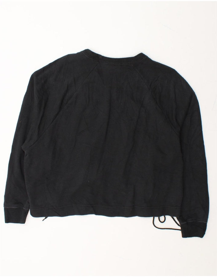 NIKE Womens Crop Oversized Sweatshirt Jumper UK 14 Medium Black Cotton Vintage Nike and Second-Hand Nike from Messina Hembry 