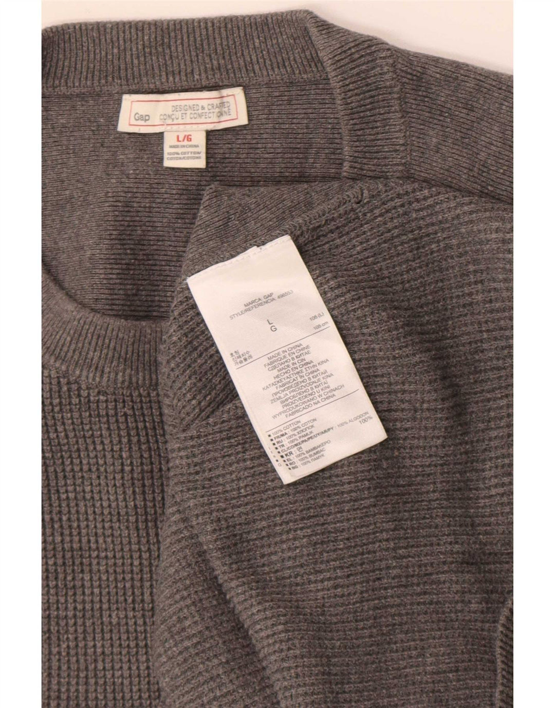 Gap Pull à col rond pour homme en coton gris Large