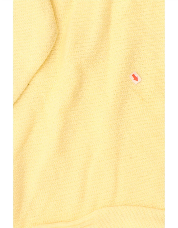 VINTAGE Femme Crew Neck Jumper Pull UK 14 Laine Jaune Moyen