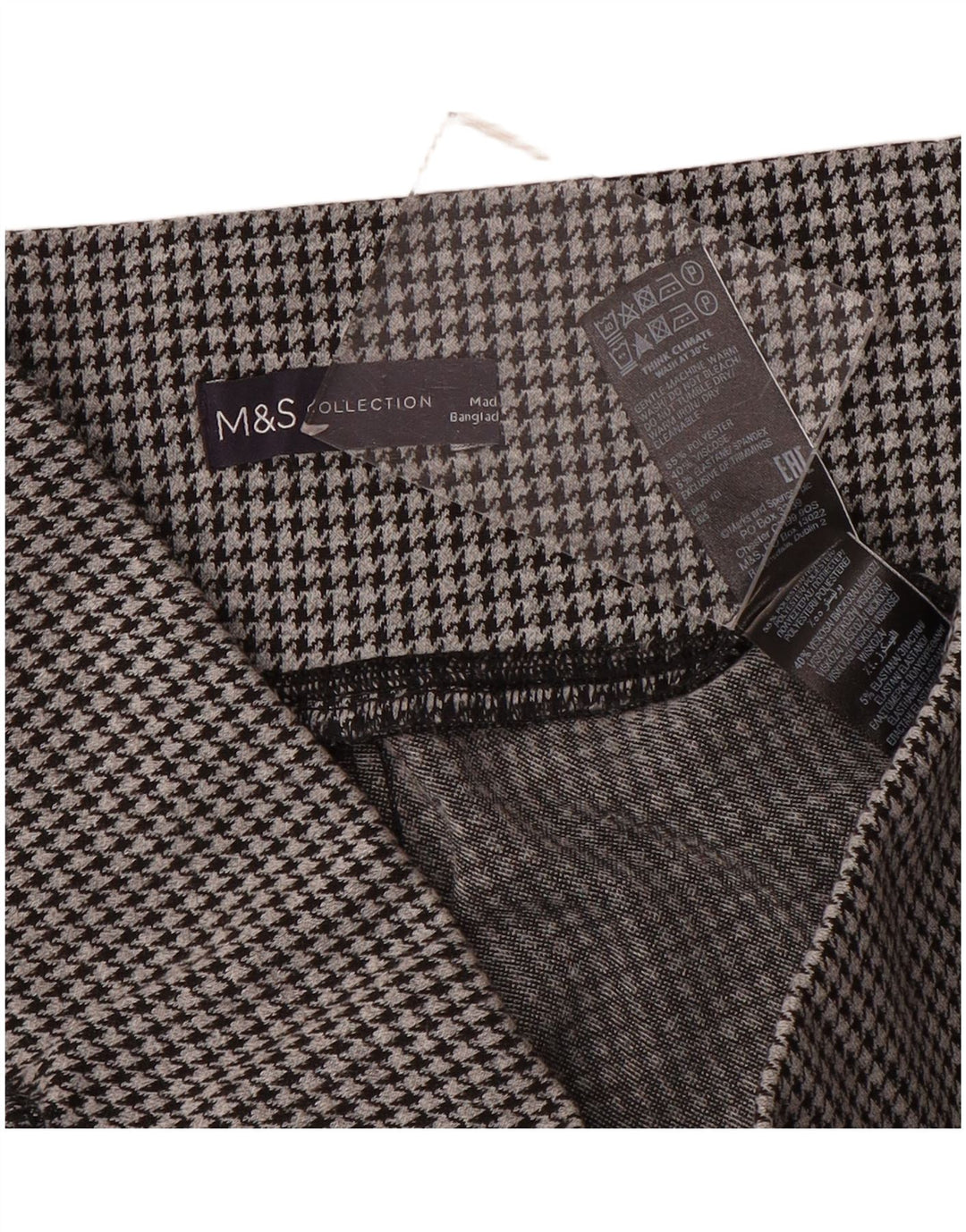 Marks & Spencer Leggings Femme UK 44 Large Gris Pied-de-Poule Polyester