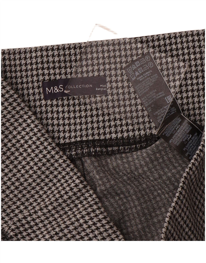 Marks & Spencer Leggings Femme UK 44 Large Gris Pied-de-Poule Polyester
