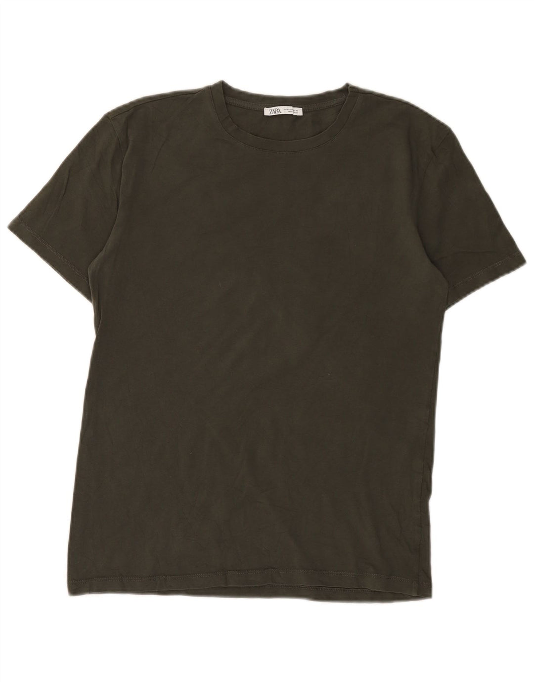 Zara Homme T-Shirt Top Marron Moyen Coton
