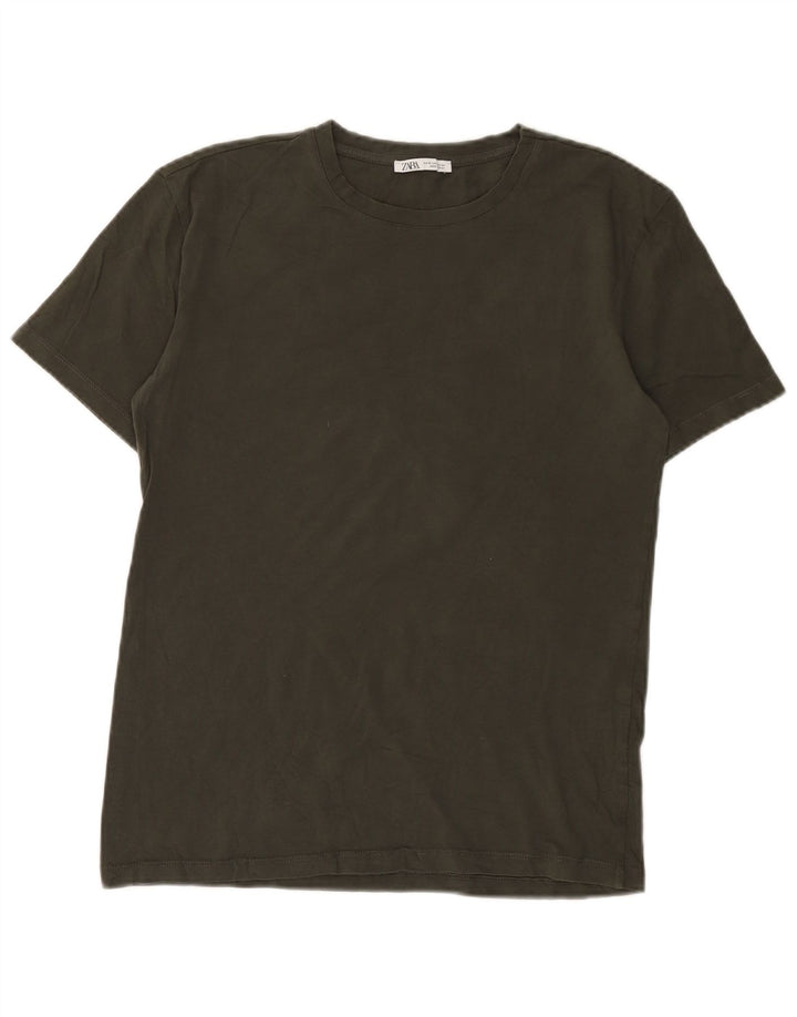 Zara Homme T-Shirt Top Marron Moyen Coton