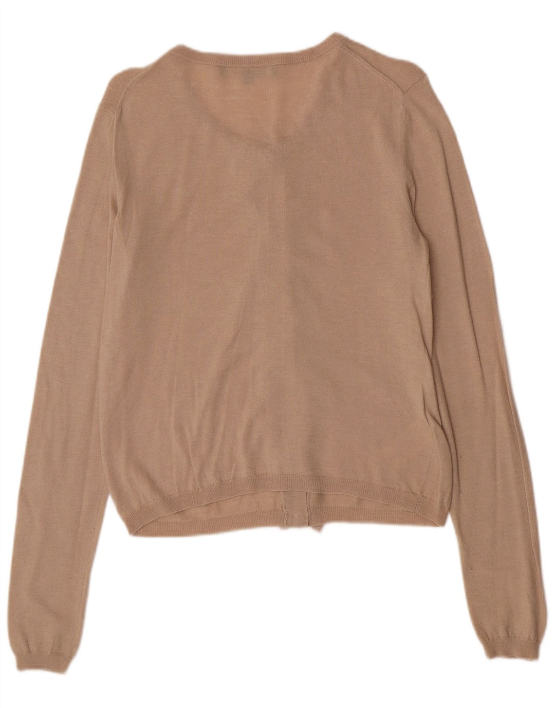 Elisabetta Franchi Cardigan à volants sur le devant pour femme IT 44 Beige moyen