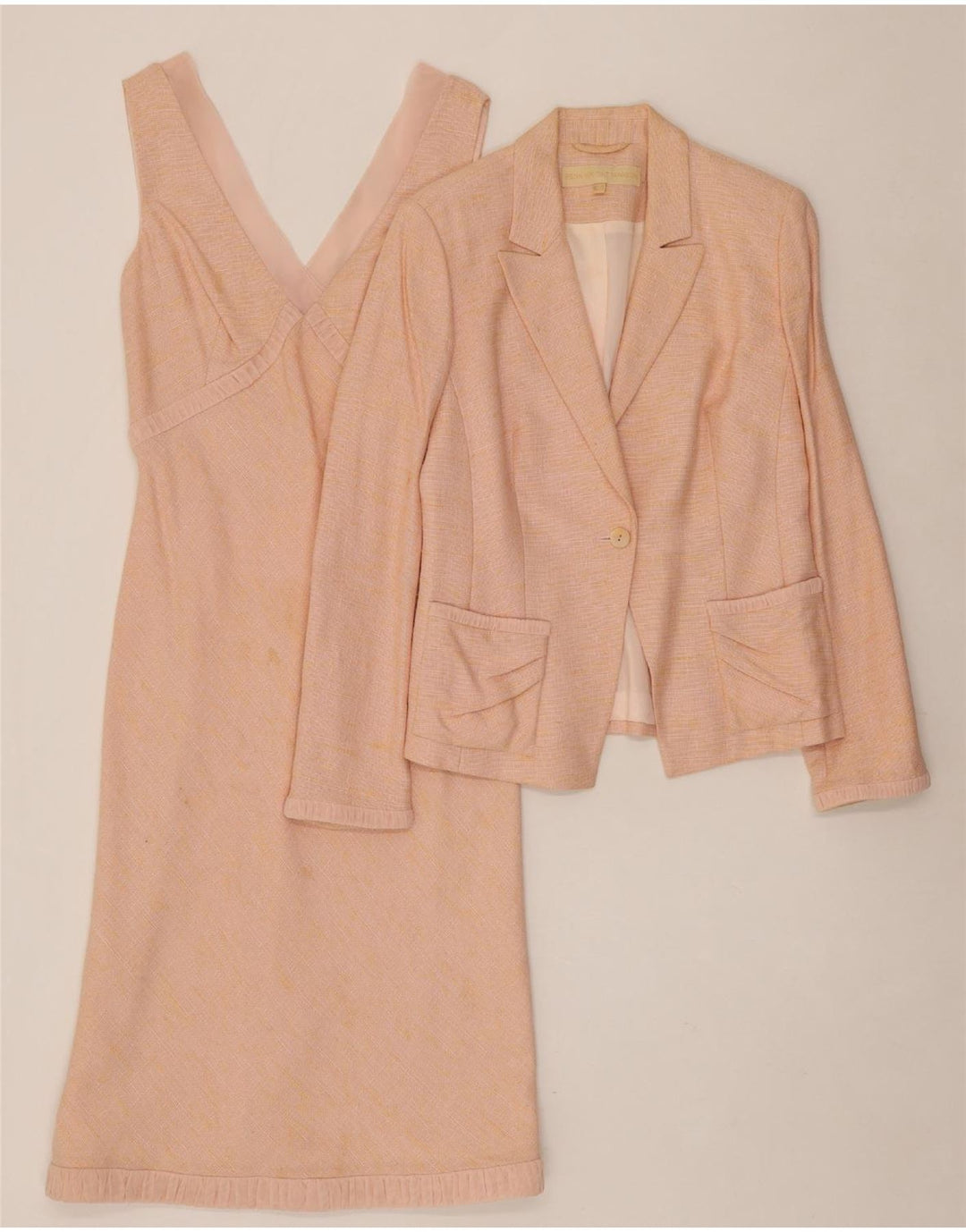 FENN WRIGHT MANSON Womens 1 Button 2 Piece Set UK 10 Small Pink Viscose Vintage Fenn Wright Manson and Second-Hand Fenn Wright Manson from Messina Hembry 
