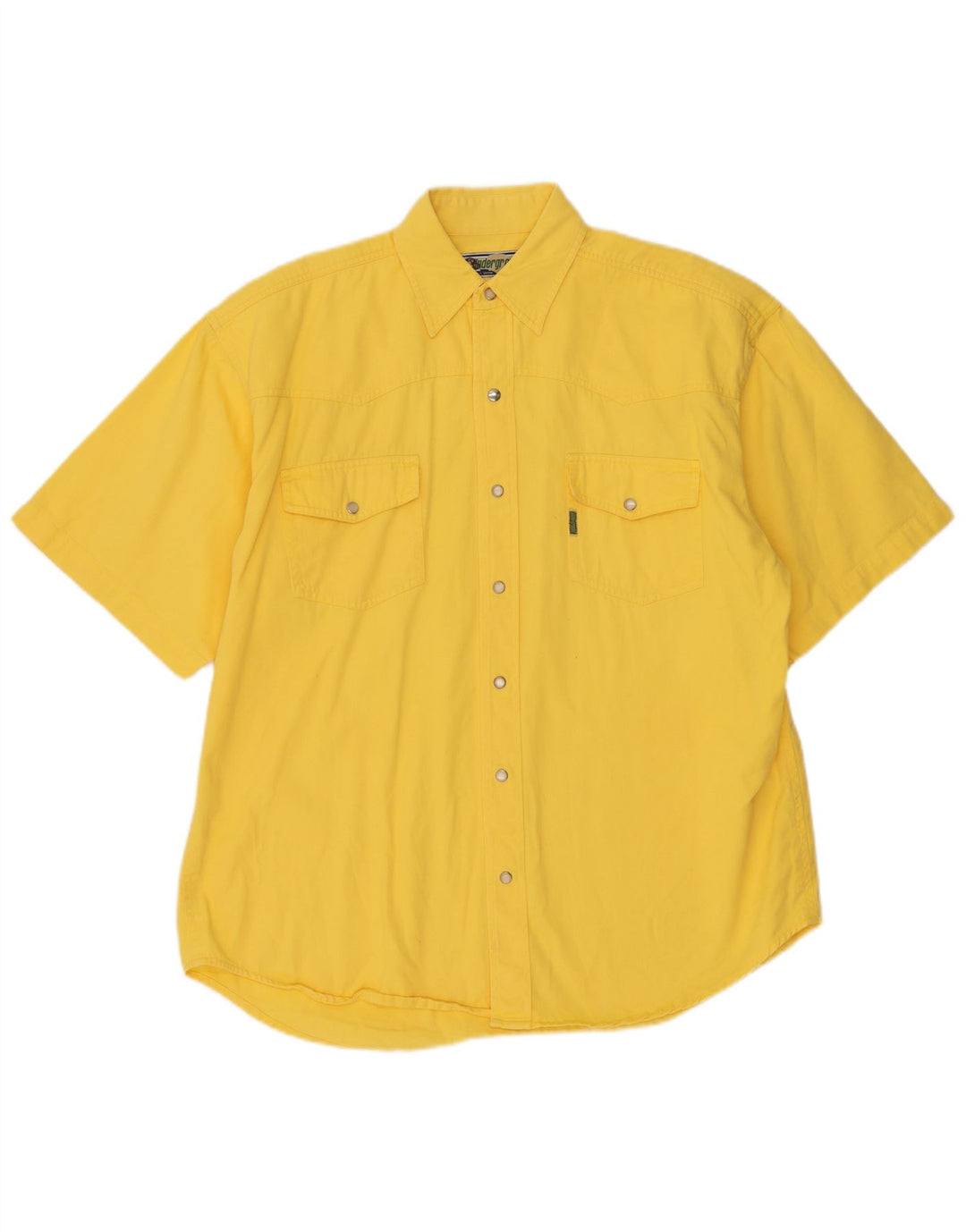 vintage Chemise à manches courtes pour hommes Grand coton jaune