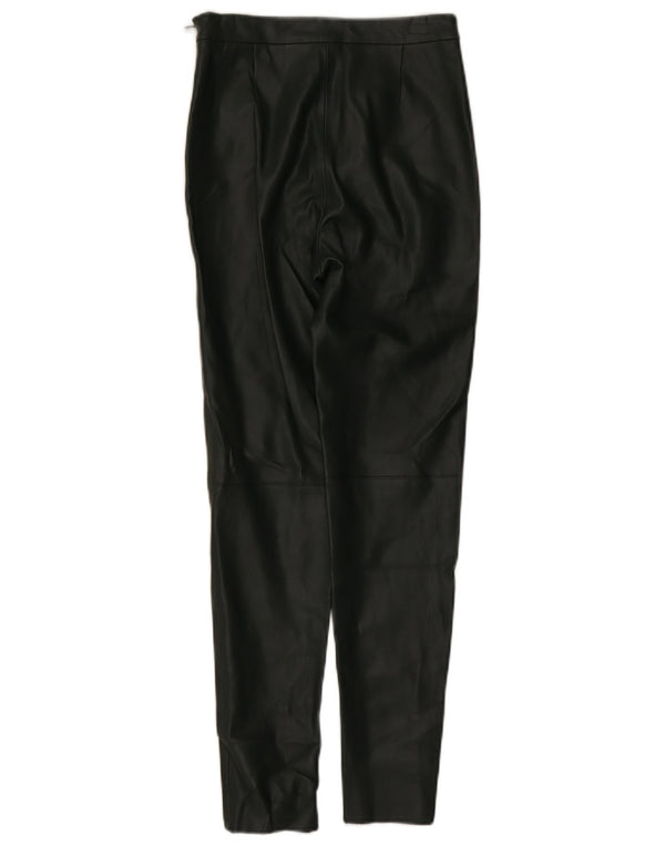 Zara Womens Skinny Faux Leather Trousers XS W24 L27 Green