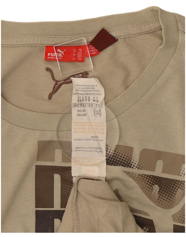 Puma Haut graphique à manches longues pour homme en coton beige 2XL