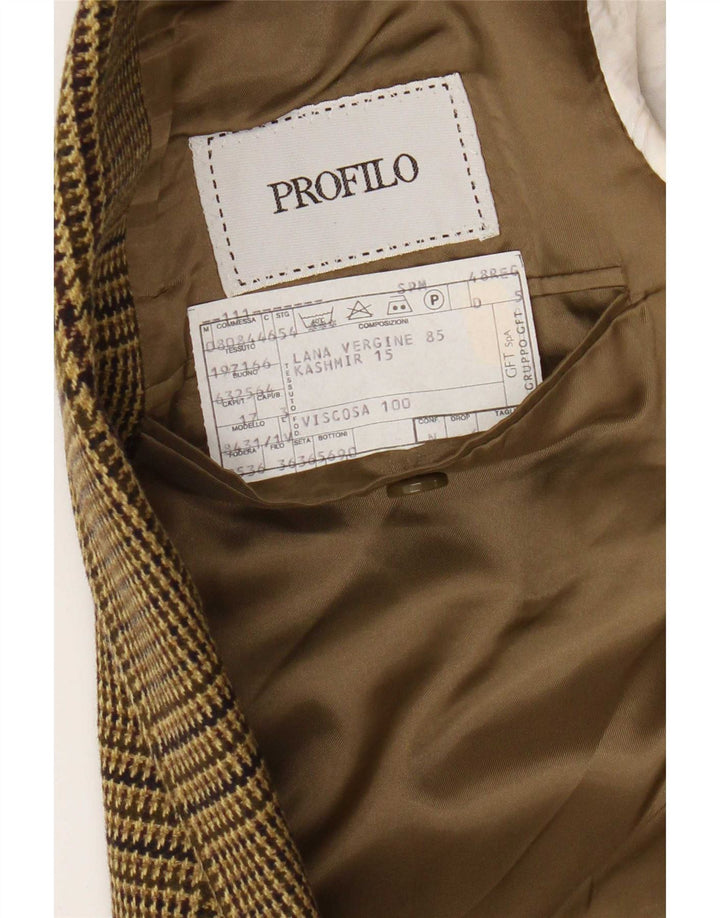 Profilo Veste Blazer 2 Boutons Homme IT 48 Pied-de-Poule Marron Moyen
