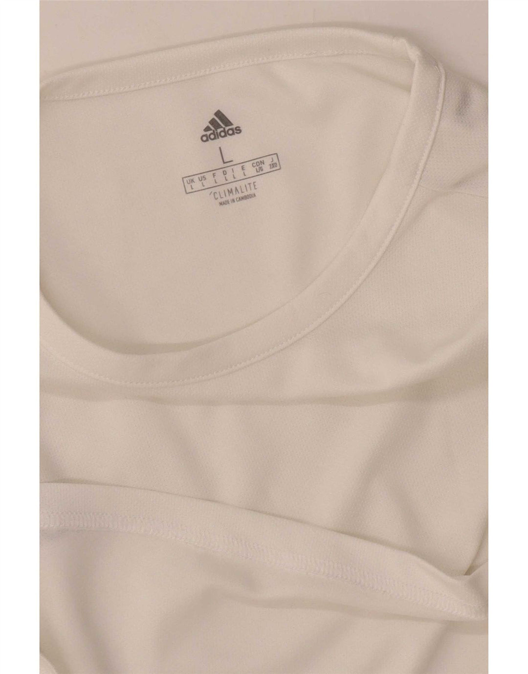 Adidas Hommes Climalite T-Shirt Top Large Blanc Colorblock