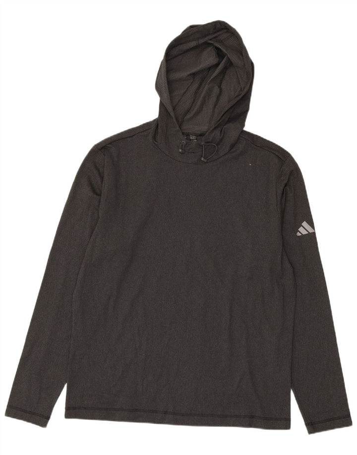Adidas Haut à capuche à manches longues pour homme Gris moyen Polyester