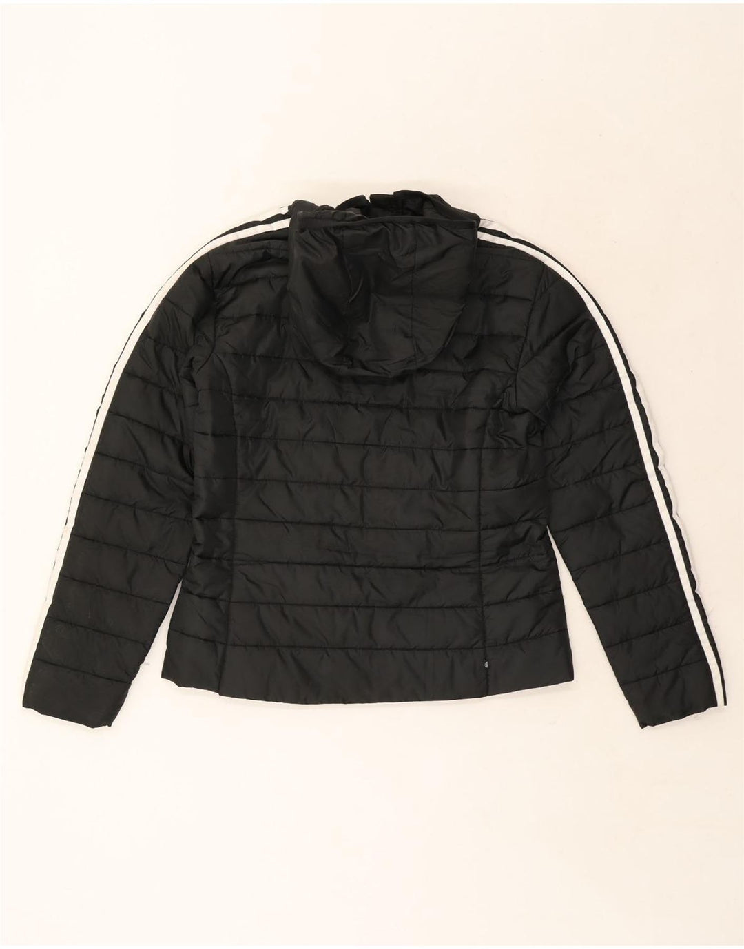Adidas Veste matelassée à capuche pour femme UK 12 Medium Noir Polyester
