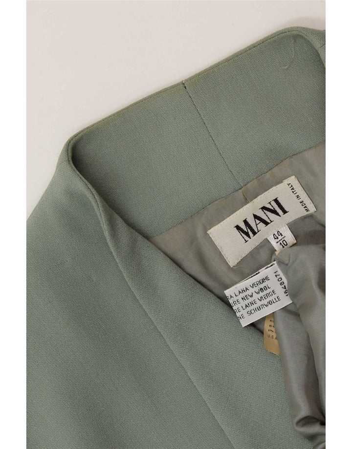 MANI Veste Blazer 2 Boutons Femme IT 44 Laine Vierge Vert Moyen