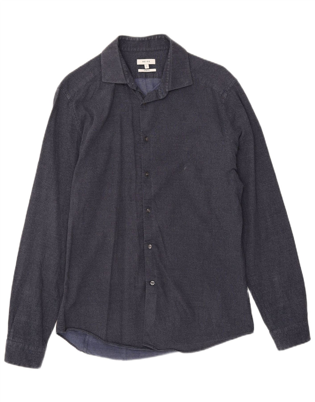 Reiss Chemise Slim Fit Large Bleu Marine Coton Homme