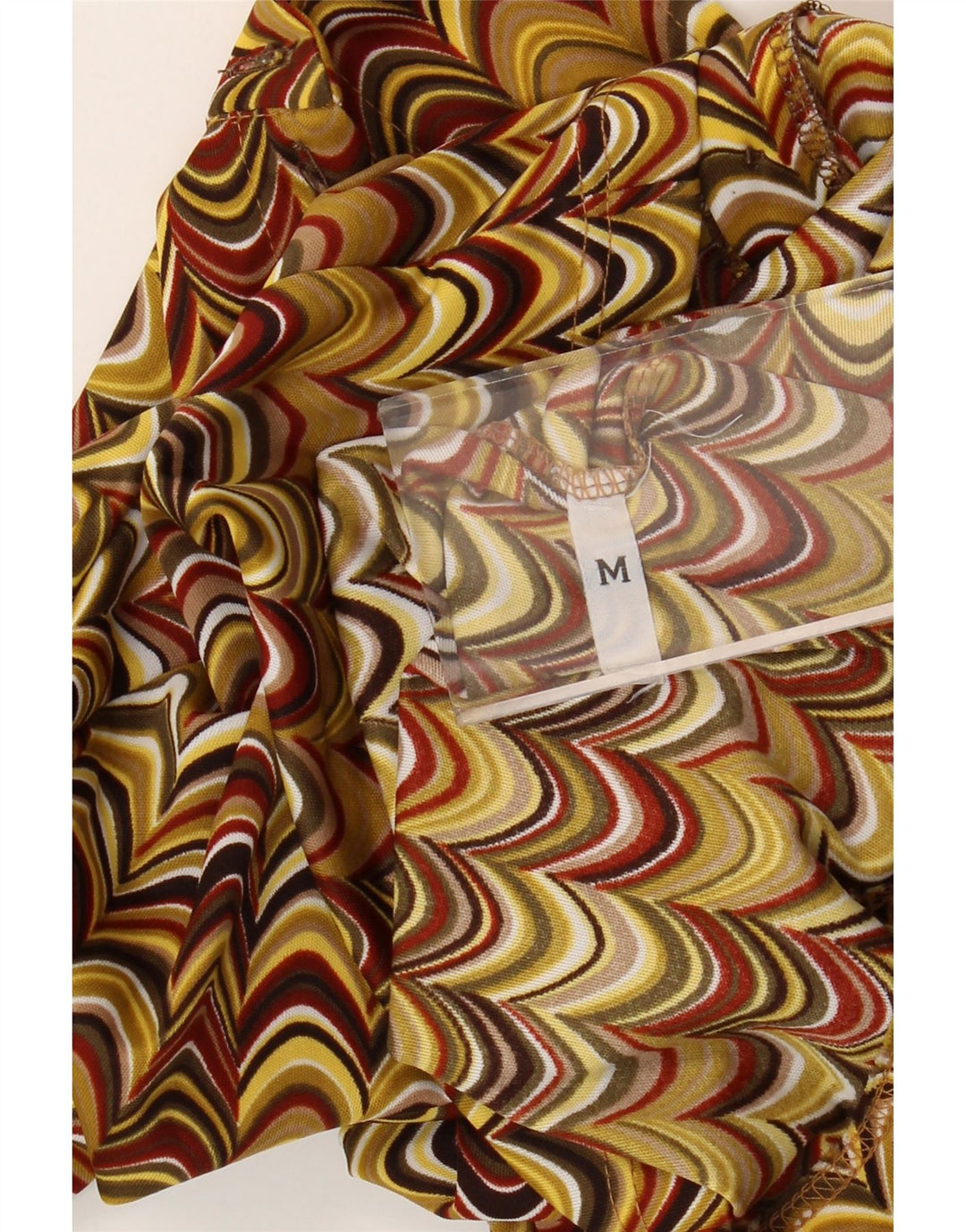 vintage Femme Chemise Blouse UK 12 Moyen Multicolore Géométrique