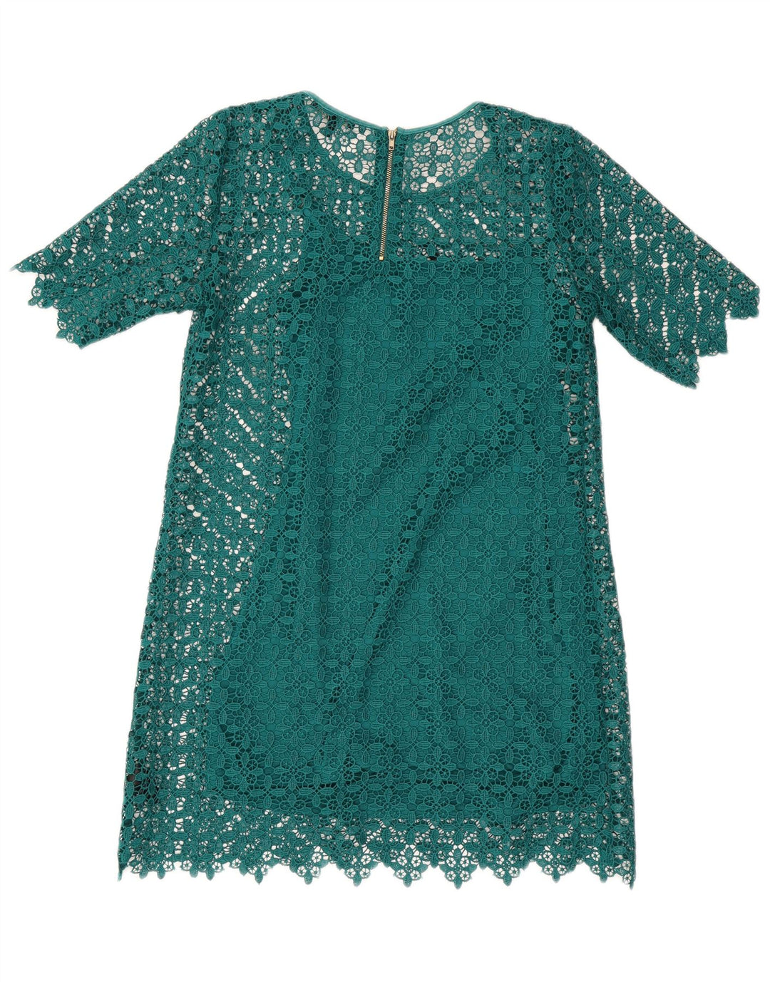 Next Femme Petites Robe Droite en Dentelle UK 42 Polyester Géométrique Vert Moyen