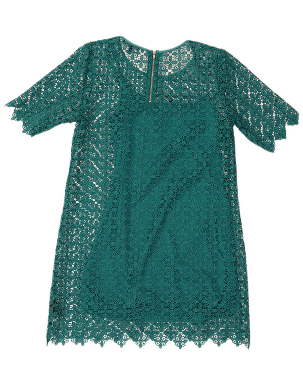 Next Femme Petites Robe Droite en Dentelle UK 42 Polyester Géométrique Vert Moyen