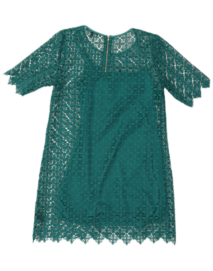 Next Femme Petites Robe Droite en Dentelle UK 42 Polyester Géométrique Vert Moyen