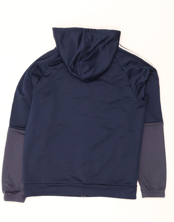 ADIDAS Pull à capuche zippé pour homme UK 44/46 Large Bleu marine Colourblock