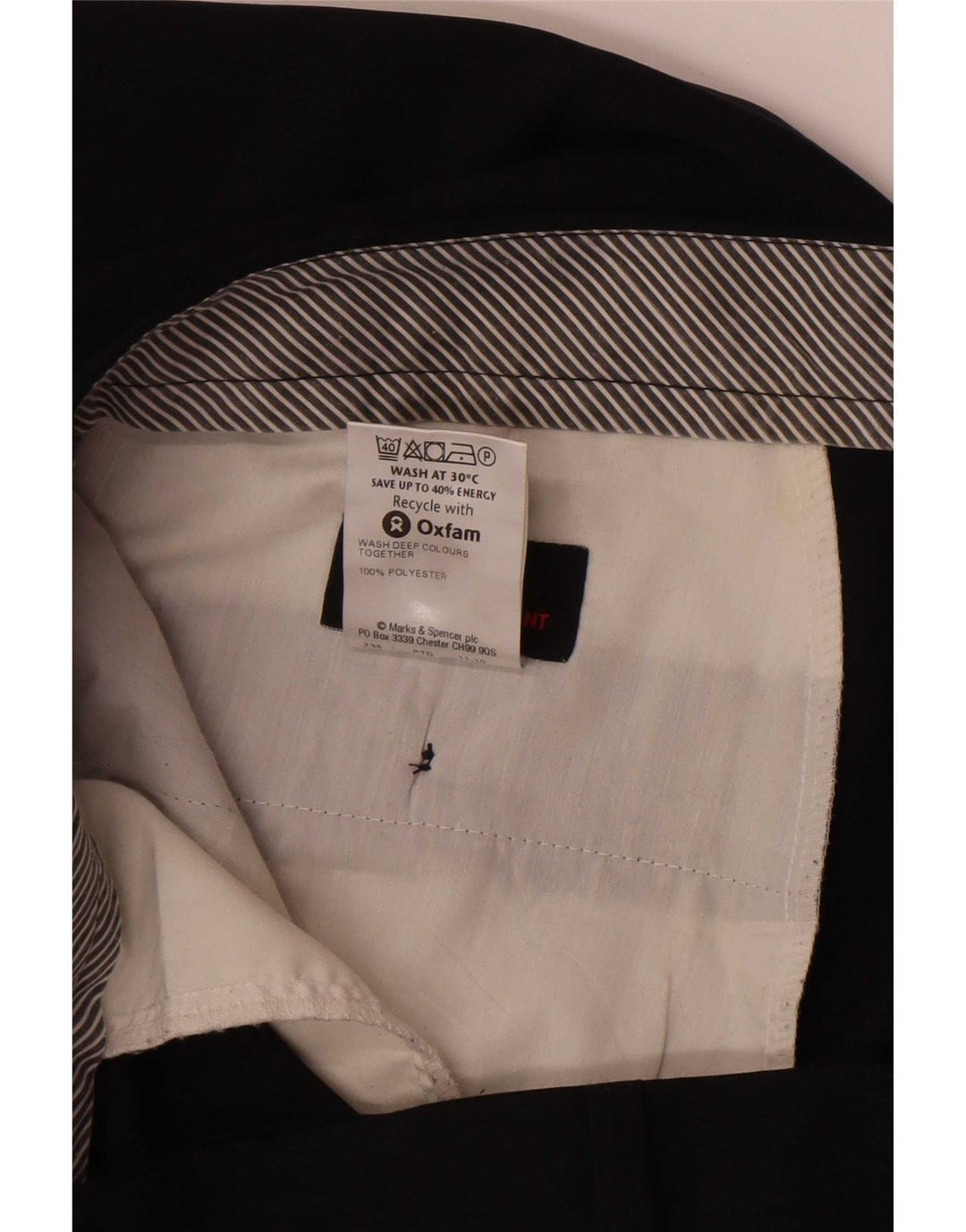 Marks & Spencer Pantalon de Costume Droit Homme W38 L33 Bleu Marine Polyester
