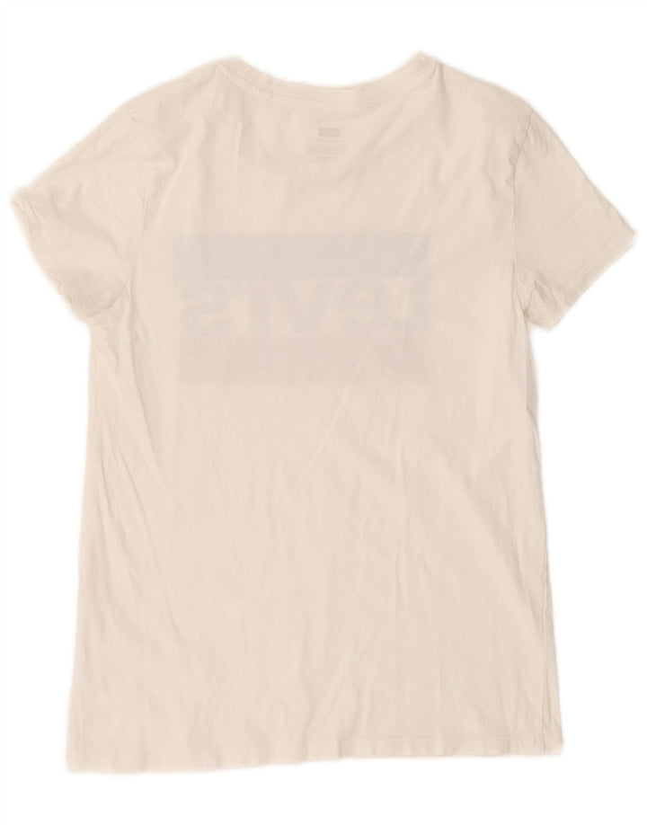 LEVI'S T-shirt graphique pour femme UK 6 XS Blanc