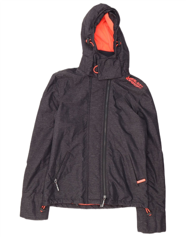 Superdry Veste coupe-vent à capuche Windcheater pour femme UK 10 Small Gris