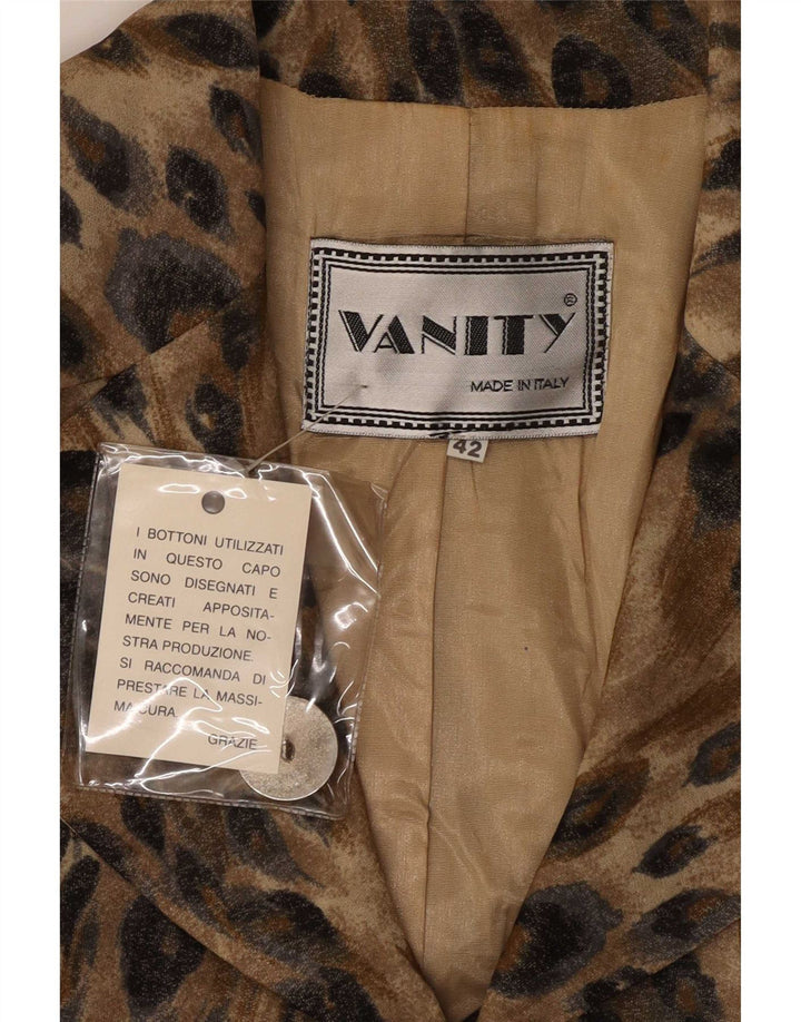 Vanity Ensemble 2 pièces 3 boutons pour femme IT 42 Laine à imprimé animal noir moyen