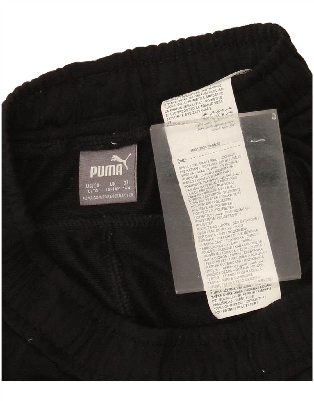 Puma Pantalon de survêtement garçon 13-14 ans Noir Polyester