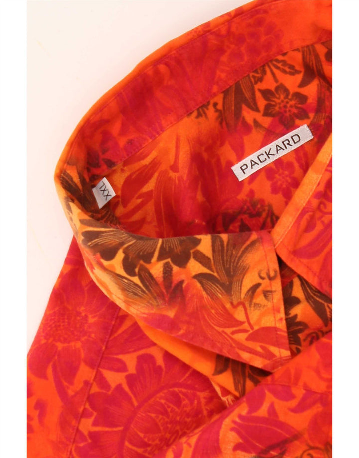 Packard Chemise à manches courtes pour hommes 2XL Orange Floral