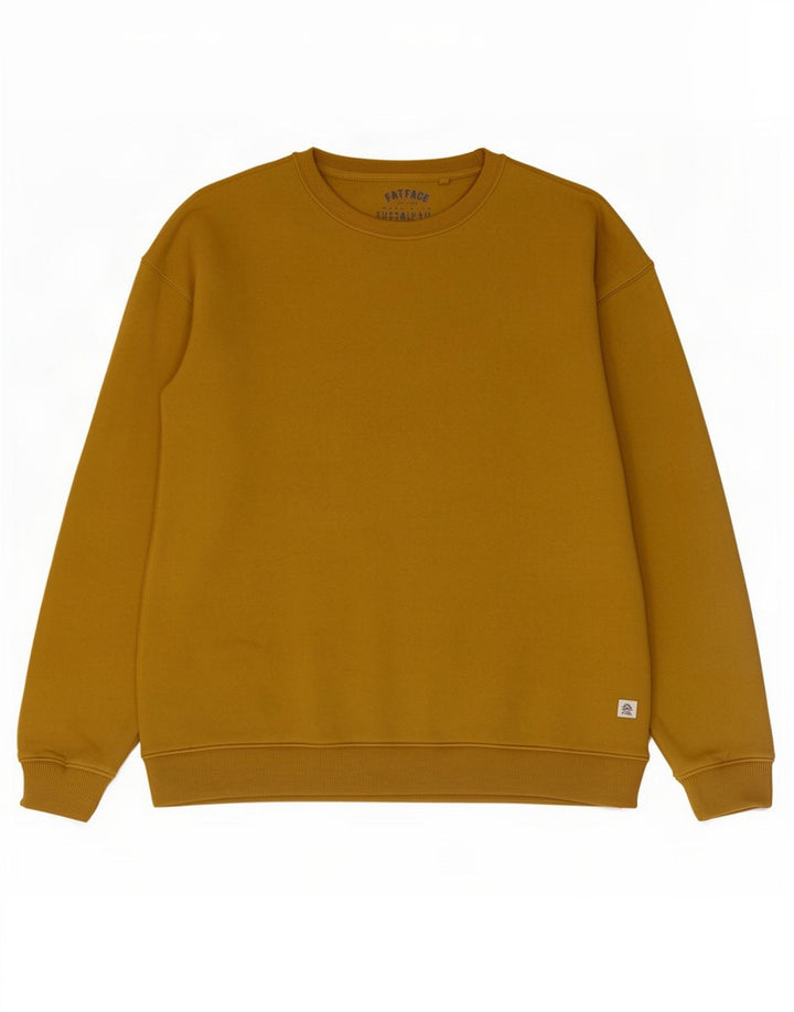 Fat Face Sweat-shirt surdimensionné pour femme en coton jaune moyen UK 12
