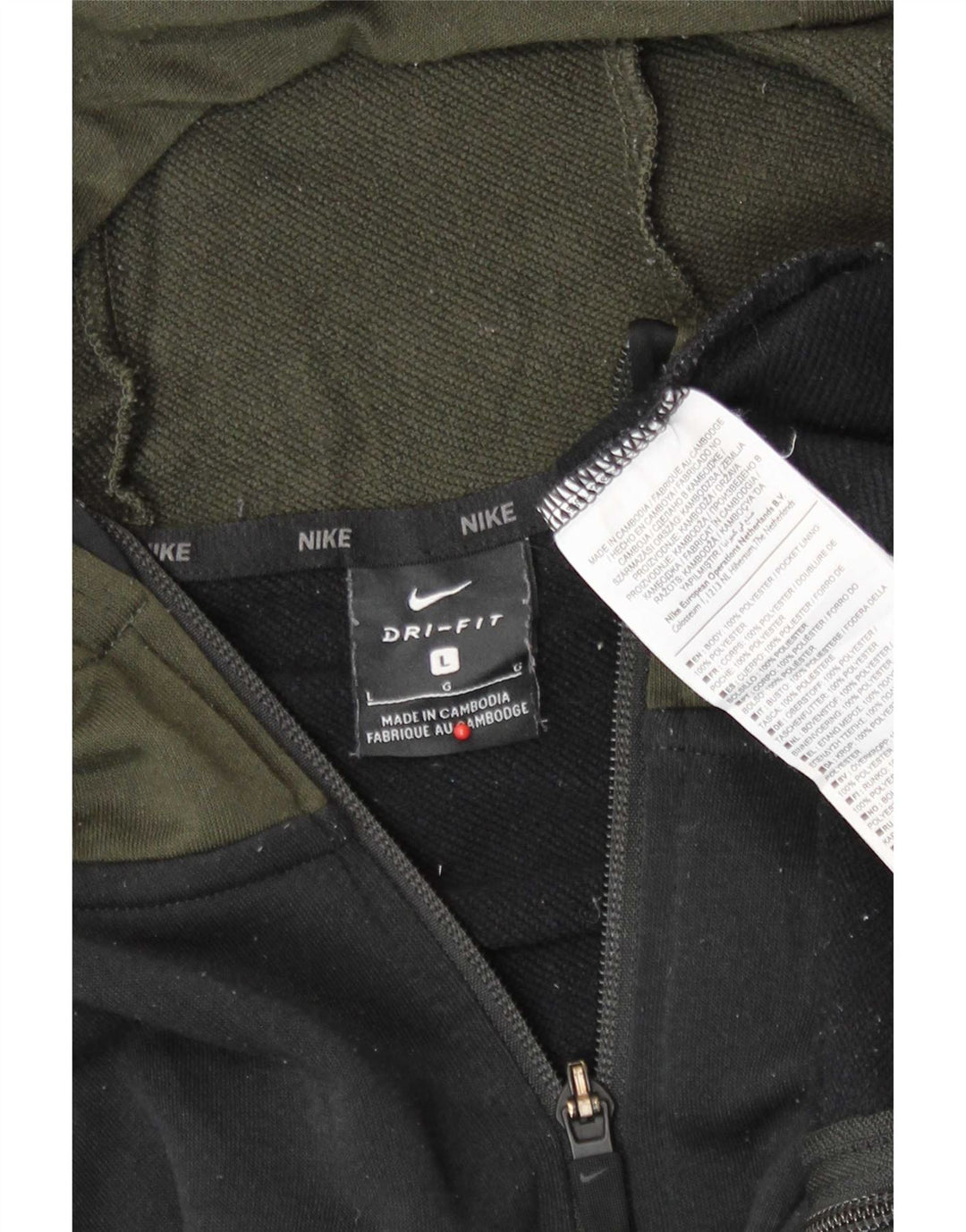 Nike Pull à capuche zippé pour homme Grand polyester color block noir