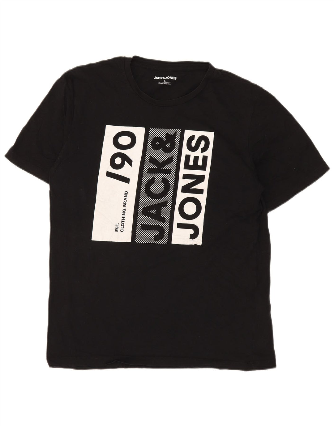 Jack & Jones T-Shirt Graphique Homme Grand Noir Coton