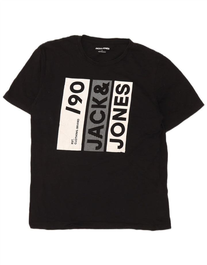 Jack & Jones T-Shirt Graphique Homme Grand Noir Coton