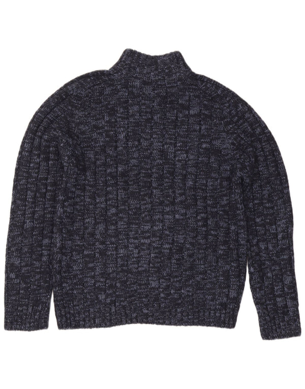 Marks & Spencer Pull col zippé pour homme XL en acrylique moucheté bleu marine