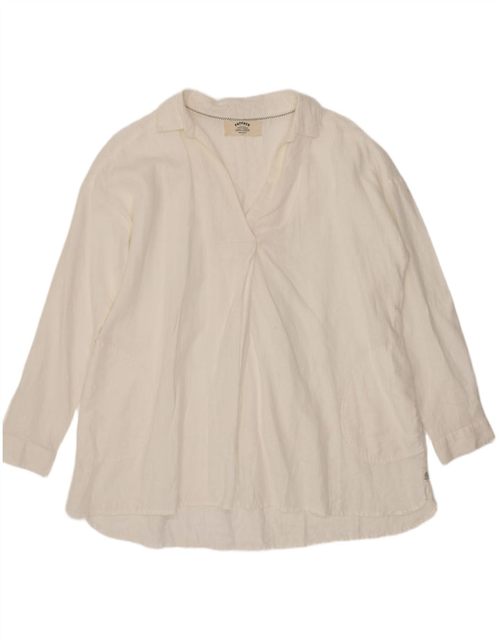 Fat Face Chemise ample pour femme en lin blanc Taille 44