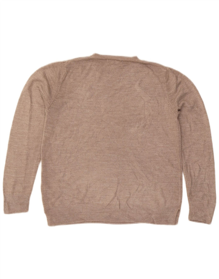 Marks & Spencer Pull à col rond pour femme UK 14 Acrylique beige moyen