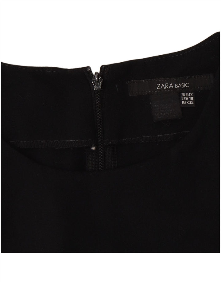 Zara Robe fourreau sans manches pour femme EU 42 Large Noir