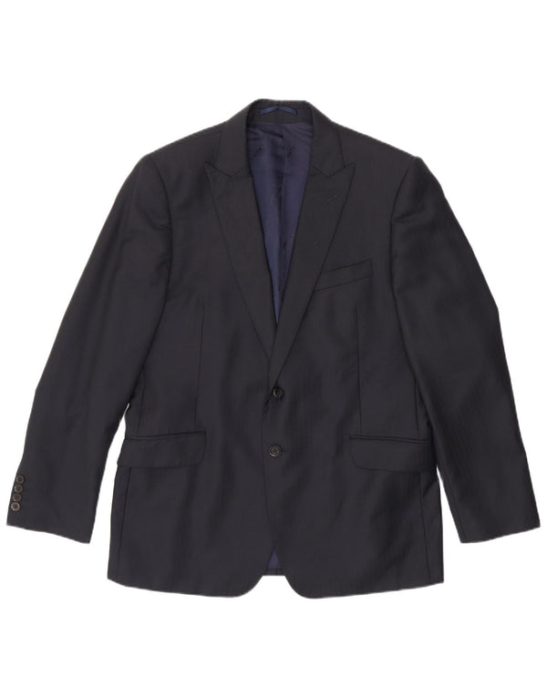 JAEGER Veste blazer à 2 boutons Alfred Brown pour homme UK 44 2XL Bleu marine
