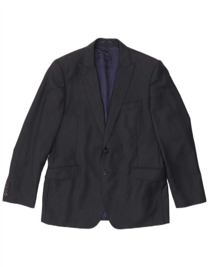 JAEGER Veste blazer à 2 boutons Alfred Brown pour homme UK 44 2XL Bleu marine