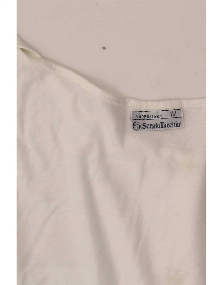 Sergio Tacchini Chemisier sans manches pour femme UK 14 Large Blanc