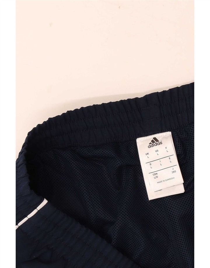 Adidas Pantalon de survêtement graphique pour homme Pantalon de jogging Large Bleu marine Polyester