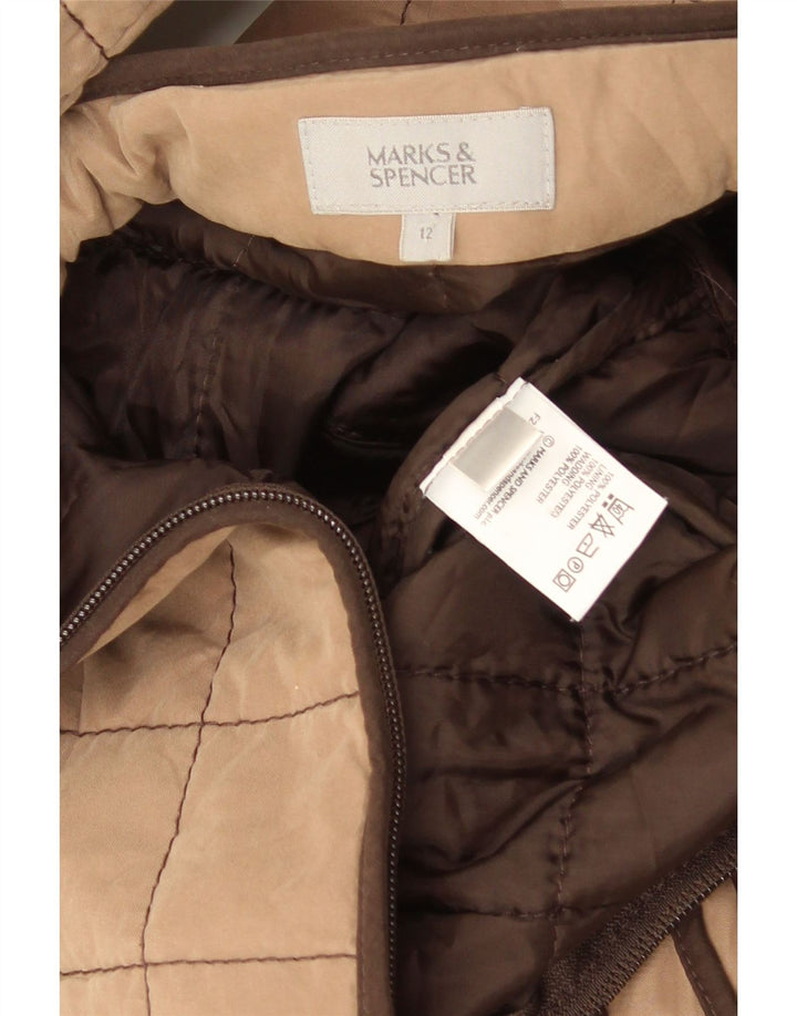 Marks & Spencer Veste matelassée pour femme UK 12 Marron moyen Polyester
