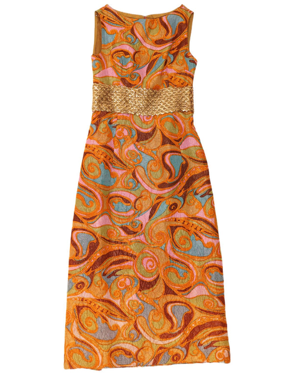 vintage Femme Robe Maxi Sans Manches UK 12 Moyen Multicolore Paisley