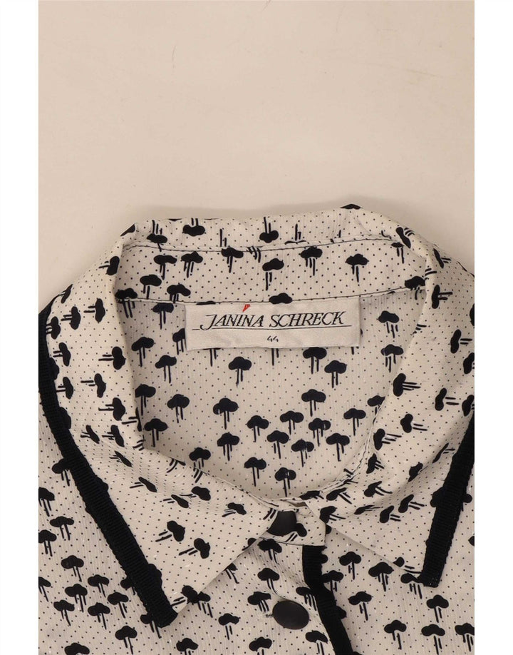 Janina Schreck Chemisier à motif abstrait pour femme EU 44 XL Blanc