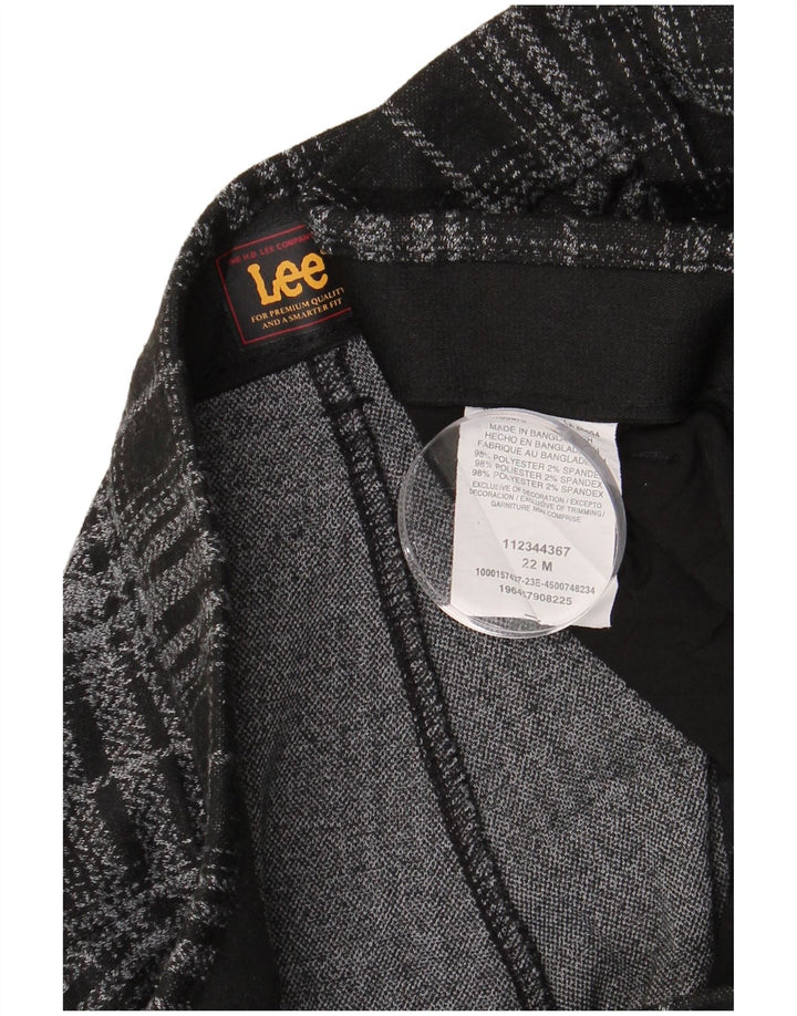 LEE Pantalon Chino Droit Femme US 22 3XL W42 L30 Noir Carreaux Polyester