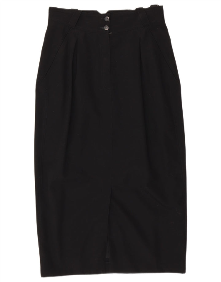 LAUREL Jupe Midi Femme EU 38 Moyen W28 Laine Noire